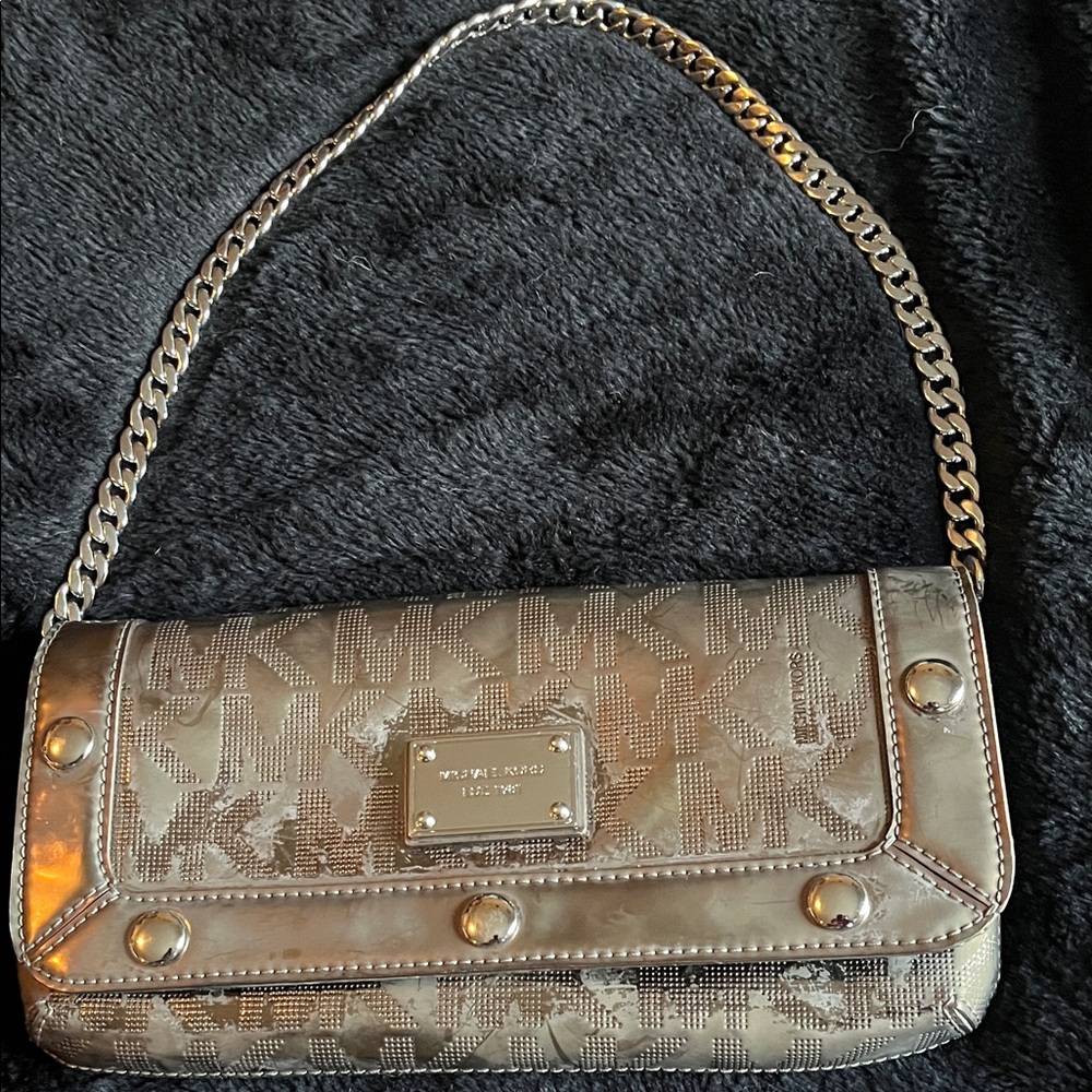 Michael Kors Silver Logo Shoulder Bag